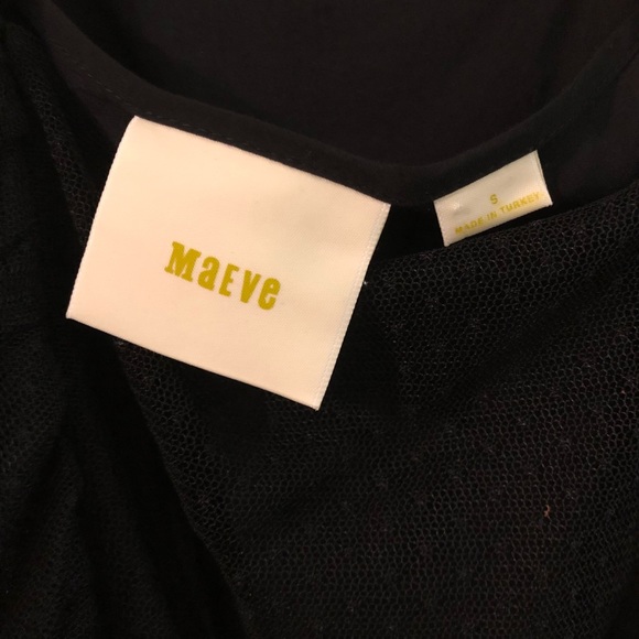 SOLD 🚫 Anthro | Maeve Black Sheer Dress Sz Small - Picture 4 of 4